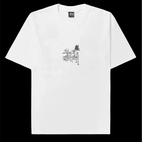 Stüssy In Bloom Butterfly Graphic Tee XL White NWT Streetwear - Picture 2 of 4